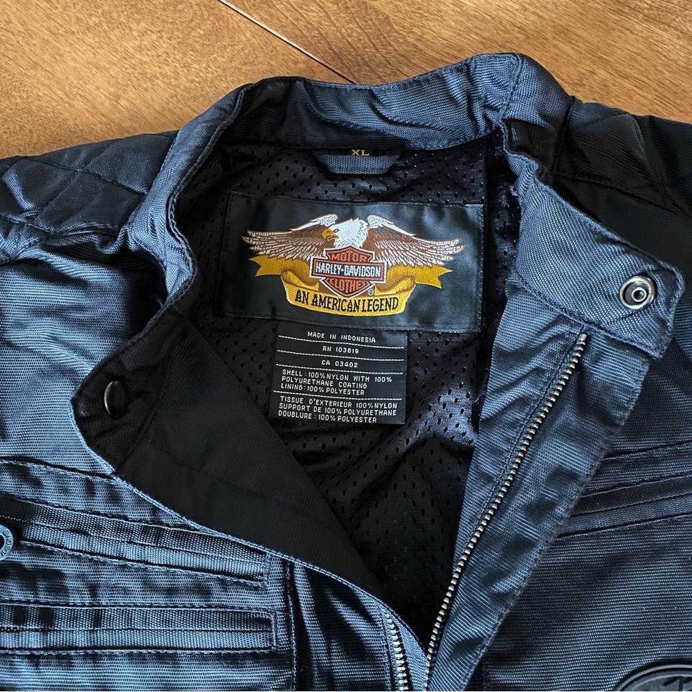 Harley-Davidson Black Shadow Nylon Jacket / Vest , NEW, Mens XL 97087-02VM/002L - Picture 4 of 12